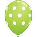 Mayflower Distributing 11 in. Big Polka Dots Latex Balloon - Lime 56274